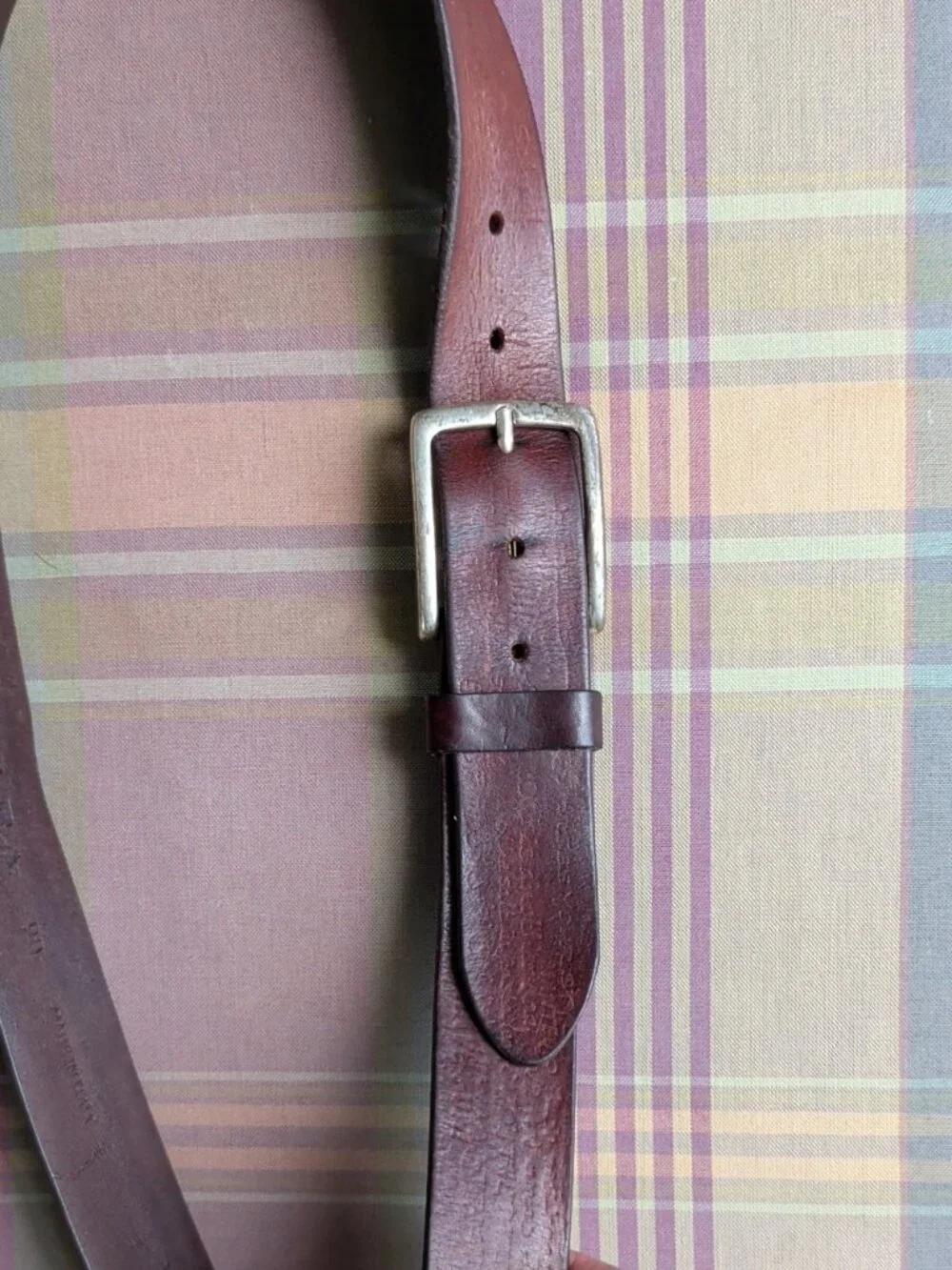 Zara Distressed Embossed Leather Belt